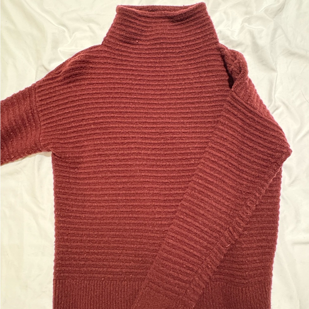 Madewell Ribbed Turtleneck Sweater - Brick Red